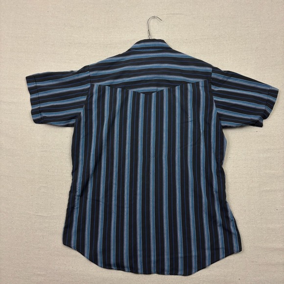 ELY CATTLEMAN Striped Short Sleeve Western Shirt Embroidered Armadillo Size L - Picture 3 of 5